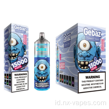 Gebaz tornado 15000 puff vape sekali pakai